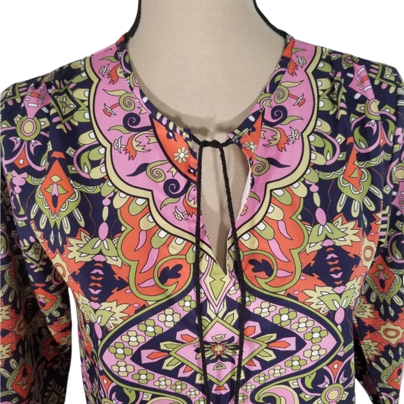 Dress Tunic pattern multicolor.  Size S - Picture 4 of 12